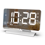 2025 cross-border new home desktop week electronic alarm clock, large-screen LED mirror daylight sav