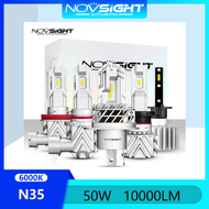Novsight ใหม่ N35 LED ไฟหน้ารถ 9005 9006 H1 H4 H7 H11 LED ไฟหน้าหลอดไฟหมอกไฟสูง/ลำแสงต่ำ 6000K Super Bright 50W 10000LM Plug and Play ในสต็อก 2 ชิ้นรับประกัน 2 ปีจัดส่งฟรี