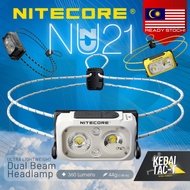 NITECORE NU21 - 360 Lumen Ultralight Rechargeable Dual Beam Headlamp - - in