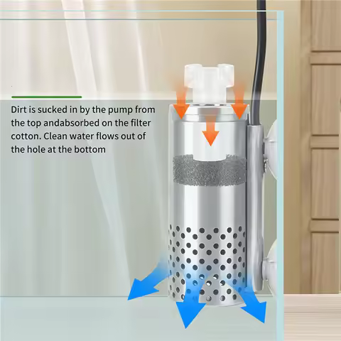 Fish Tank Electric Oil Removal Film Stainless Steel USB Filter Planted Aquarium Water Surface Mini O