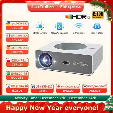 NEW Touyinger Q11Android Projector 4k 8k LED Home Theater Projector 5G Full HD Movie Projector