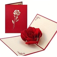 1PC Rose 3D Pop Up Happy Birthday Card Mothers Day Card Mothers Card