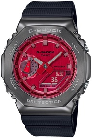 Casio GM-2100B-4AJF Men's Wristwatch, Metal Cover, Black, multicolor (black / red), Simple