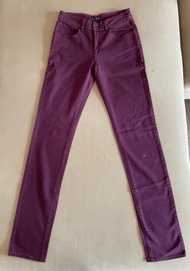 Celana Wanita - Armani Jeans Dark Red Velvet Slimcut Pants Original
