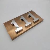304 Stainless Steel Number Plate Modern House Sign Rose Gold + Silver