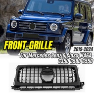For Mercedes Benz G Class W464 G350 G500 G550 2019-2024 ABS Chrome GT R Style Front Grill, Car Styli