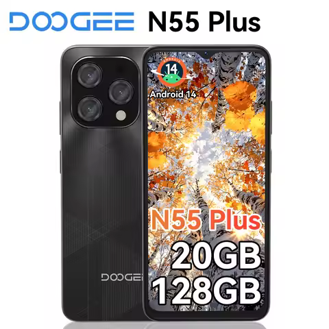 Doogee N55 Plus Smartphone 6.56'' Screen Water Drop 90Hz Call Phone 8GB RAM+128G BROM 13MP Camera 51