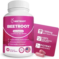BeetRootCapsules–1300mgOrganicBeetRootPowder,Non-GMO&VeganSupplementforEnergy,Endurance&BloodFlowSup