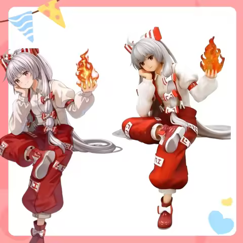 In Stock Original Touhou Project 15cm Fujiwara No Mokou Anime Character Model Pressed Instant Pvc No