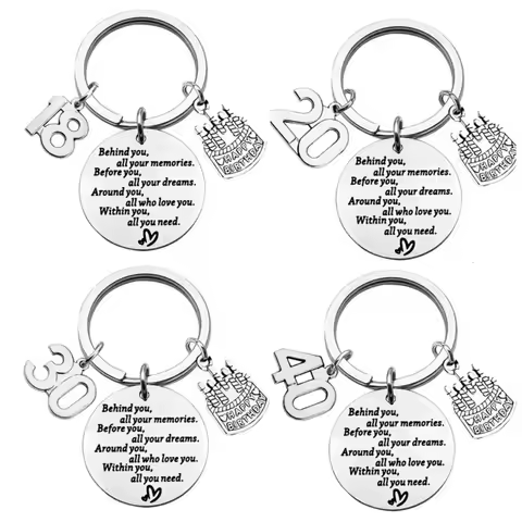 Behind You All Your Memories Cake Keychain Happy Birthday Gifts Keychains Inspirational Gifts Jewelr