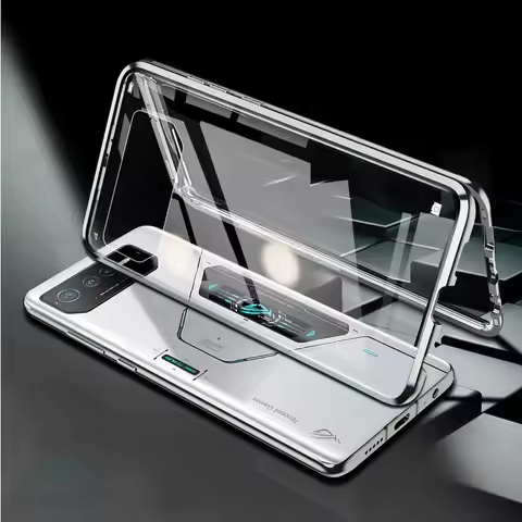 For Asus ROG Phone 7 Pro Tempered Glass Phone Flip Case For ROG Phone 6 5 5S 7 Pro 360° Double Sided