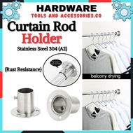 304 &amp; 201 Stainless Curtain Rod Holder Round Tube Flange Round Tube Curtain Rod Holder (Price 1pcs)