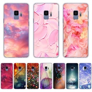 A36-Flower Pink theme soft CPU Silicone Printing Anti-fall Back CoverIphone For Samsung Galaxy a6 2018/a8 2018/a8 2018 plus/j6 2018/s9