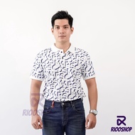 Men's polo shirt with patterns, beautiful middle-aged men's t-shirts vnxk high quality white, pink, RIOOSHOP RSP080 has large size, big size