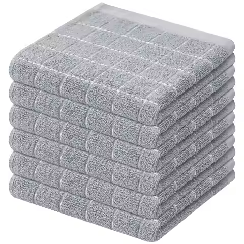 Olanly 100% Cotton Kitchen Towel Super Soft and Absorbent Household Cleaning Cloth Reusable Daily Di
