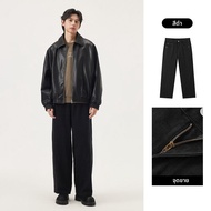 gxg.jeans | กางเกงยีนส์ขาตรงสีดำสไตล์ลำลอง