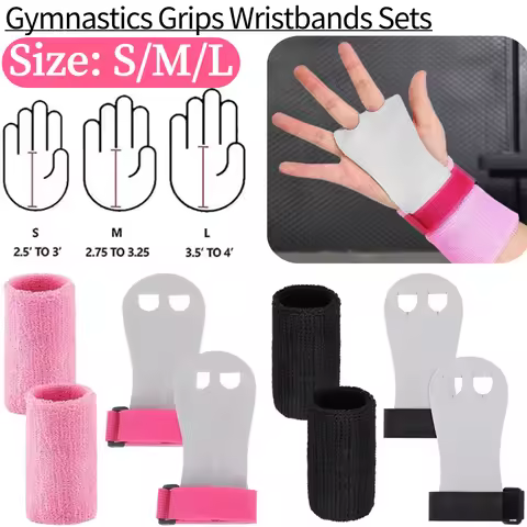 Gymnastics Grips Wristbands Sets Anti-slip Hand Grips Gymnastic Bar Palm Protector Gymnastics Wristb