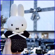 ZY1 Miffy x Ledin Co-Branded Tweed Style Plushie Bag Charm Mini Miffy Rabbit Stuffed Toy Keychain YZ