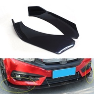 2 pieces black car front bumper lip protector lip diffuser protector canard kit body paddles