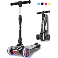 Kids Scooters Toddler for Ages 3-12 Years Old Boy Girl with 3 Wheel LED Lights, Extra-Wide Childrens