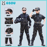 Police Costume for Kids Boys & Girls | Pulis Uniform Set (Cap+Shirt+Pants) | SWAT & Army Role Play D