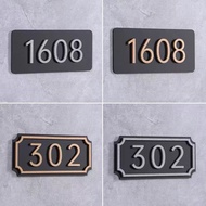 Matte Black 3D Acrylic House Number Plate Custom Hotel Creative