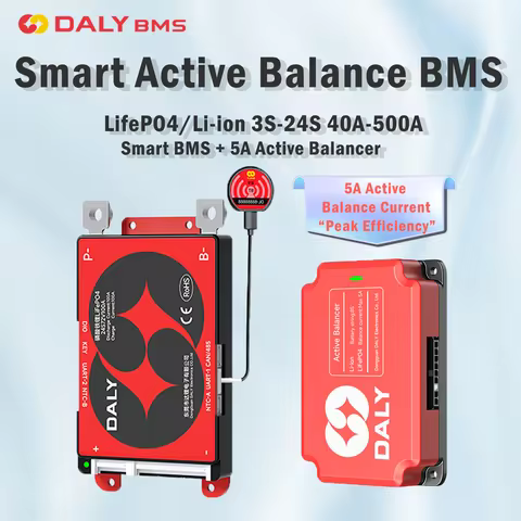Daly Smart BMS Active Balancer 5A Lifepo4 4S 12V BMS 8S 24V 10S 13S 16S 48V 40A 100A 200A 250A BMS L