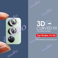 Redmi 15 5G 4G Glitter Diamond Metal Glass Camera Lens Protector For Redmi 15 Redmi15 5G 4G 2025 Bli
