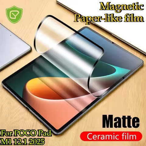 Magnetic Matte Paper-like Protector Film for Xiaomi Pad Poco Pad M1 X1 12.1 11.2 8/7/6/5 Pro Redmi K