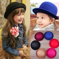 Spot High Quality Little girl little boy fedora hat Dome cap Children dress hats Kids caps felt hats