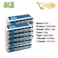 [CARTON] 8000 PLY | 2666 sheet x 4 Ply | KCA Bathroom Toilet Paper Roll | Smooth and Soft | 100% Vir