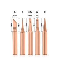 5PCS Copper Iron Tip I/B /K/2.4D/3C Set 900M-T Welding Tip Head Tools Inside Hot Bare Copper Electri