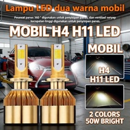 CAR H4 H11 LED 2 COLOR 4 lamp bulbs 50W lamp fog FRONT