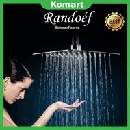 【FREE ARM】RANDOÉF Shower Head Round Square Ultra Thin Stainless Steel Rainfall Shower Head / Kepala 