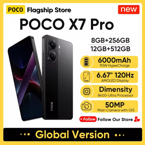 Original POCO X7 Pro Global Version Smartphone Dimensity 8400 Ultra 6.67" 120Hz AMOLED Display 50MP 