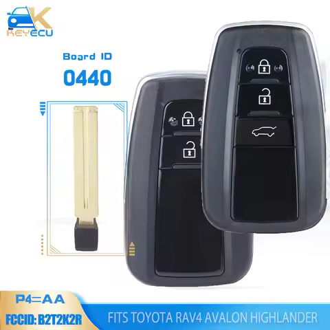 KEYECU 0440 8A Chip P4=AA FCCID : B2T2K2R, 8990H-42190 433/434Mhz Smart Remote Key for Toyota RAV4 A