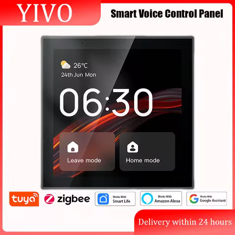 Tuya Wifi Smart Touch Screen Center Control Panel Voice Control Alexa Built-in ZigBee Gateway Built-