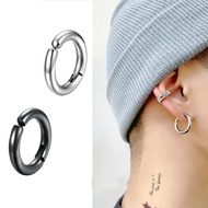 1PC Fshion Anting-Anting Anting-Anting Hitam Klip Telinga Keluli Titanium Tanpa Anting-Anting Bertin