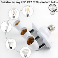 E27 E26 Light Bulb Socket Splitter Adapter LED Lamp Holder Adjustable Light Bulb Socket 3in1