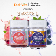 Combo Kẹo Dẻo Collagen Vị Đào & Kẹo Dẻo Melatonin Vị Việt Quất Coolvita Hỗ Trợ Trẻ Hóa Sáng Da Cải T