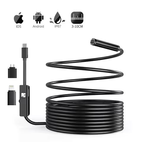 Endoscope Camera with Light 1080P HD Borescope Tools with 8 LED 8mm IP67 Waterproof Inspection Camer