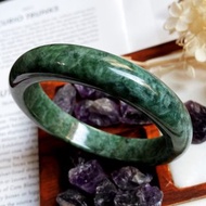 天然緬甸A貨翡翠 花青福鐲 玉鐲