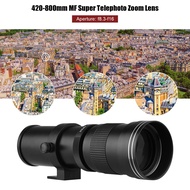 Camera MF Super Telephoto Zoom Lens F/8.3-16 420-800mm T Mount with Adapter Ring Universal 1/4 Thread Replacement for Canon EF-Mount Cameras EOS 80D 77D 70D 60D 60Da 50D 7D 6D 5D T7i T7s T6s T6i T6 T5i T5 T4i T3i T3 T2i SL2 SL1 Vlog Studio