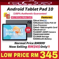 100% ORIGINAL SPEC ANDROID TABLET 10INCH 6GB RAM 128GB STORAGE 108MP+48MP Kids Tablets Netflix Youtu