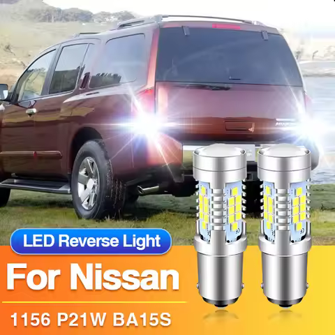 2PCS P21W BA15S 1156 Led Reverse Light for Nissan X-Trail T30/Patrol Y61/Almera I N15/II N16/Terrano