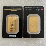 Super low price1oz/2.5g/5g/10g/20g/50g/100g 24k Gold Plated Bullion Ingot Non-magnetic Switzerland G
