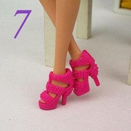 正版芭比娃娃鞋子粉紅龐克舞台鞋高跟鞋-7號