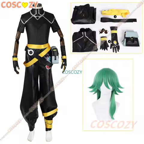 Game HEARTSTEEL Cosplay Ezreal Costume Adult Men Top Coat Pants Gloves Glasses Bag PU Uniform Outfit