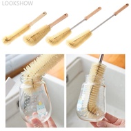 LOOKSHOW Cup Brush Long Wooden Handle Bottle Brush Nylon Cleaning Brushes Infant Feeding Bottles Cle