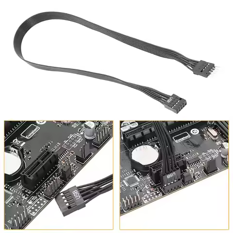 9Pin USB 2.0 Computer Chassis Front Motherboard Extension Cable 24AWG 20cm/30cm/50cm
